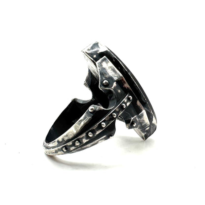 Citadel Ring With Talon Onyx in Sterling Silver