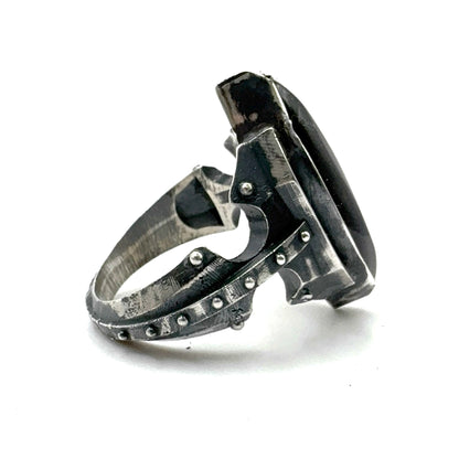 Citadel Ring With Talon Onyx in Sterling Silver