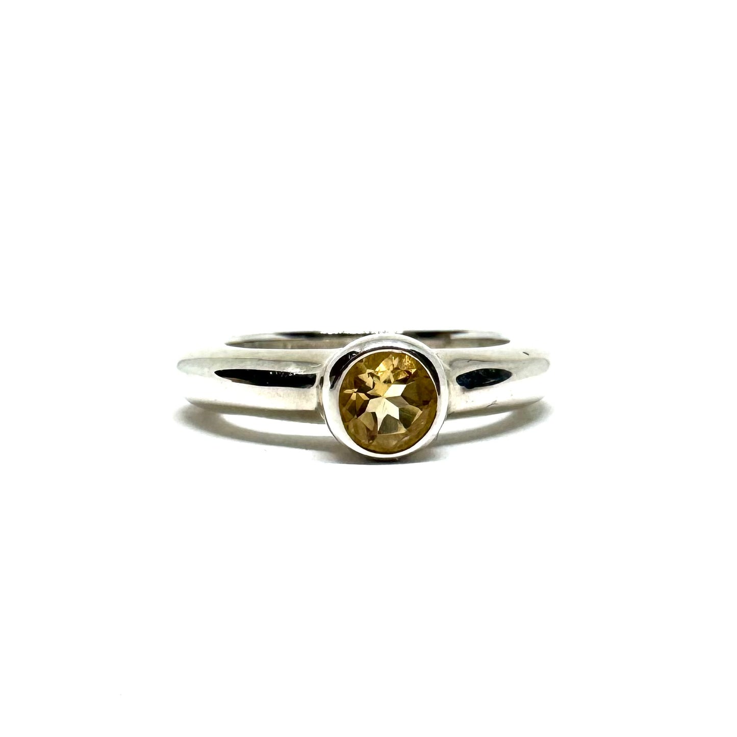 Citrine Brutalist Ring In Sterling Silver