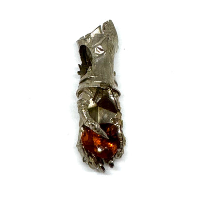 Abaddon Large White Bronze Pendant Gauntlet with Mediera Citrine