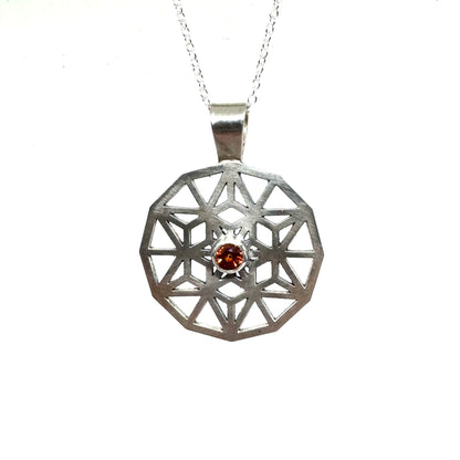 Solomon Key Pendant In Sterling silver with Mediera Citrine