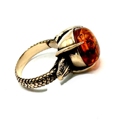 Cleopatra’s End Ring Amber in Bronze