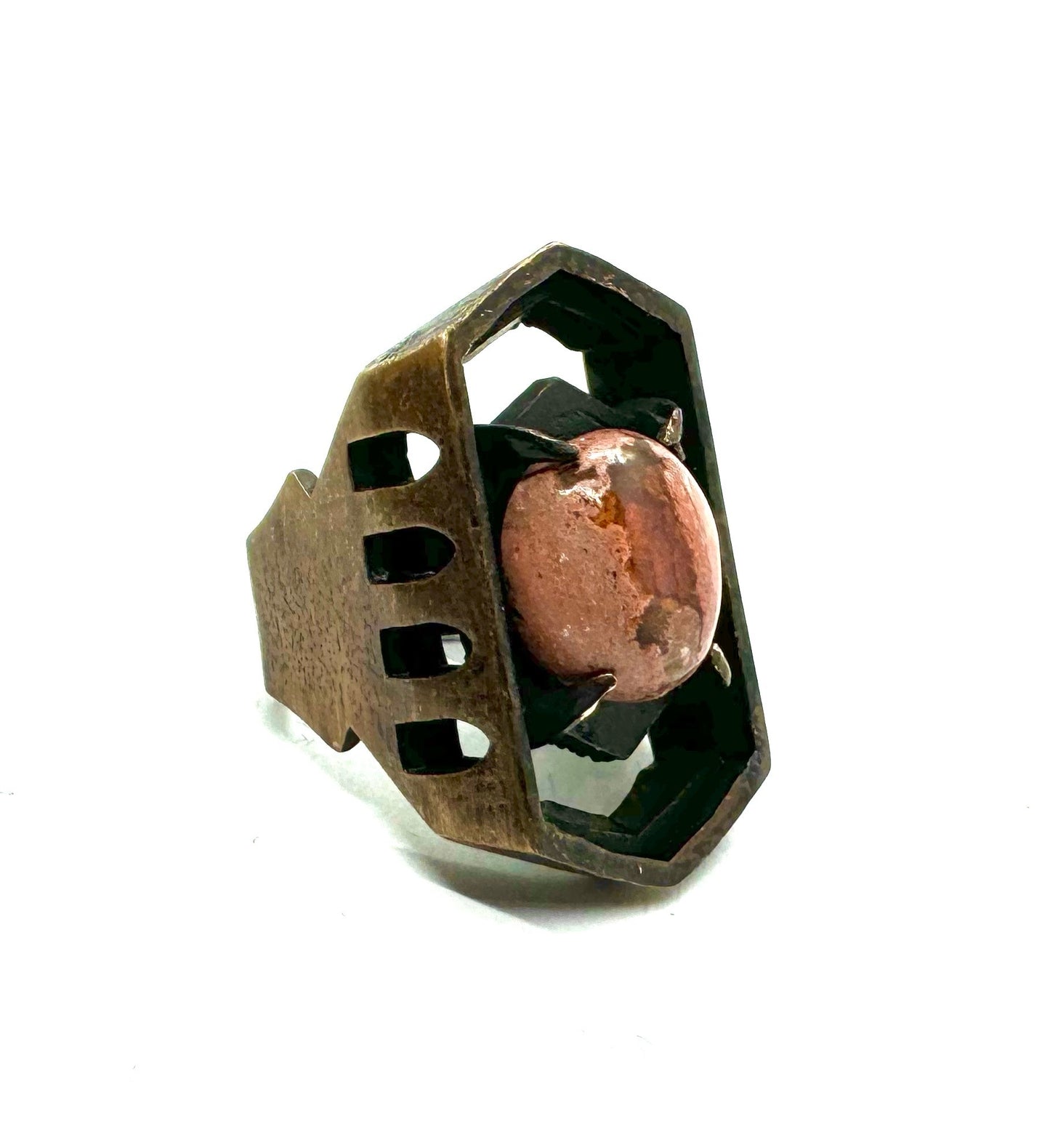 Opulence Bronze Bolder Opal Brutalist Ring
