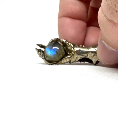 Abaddon Small Bronze Pendant Labradorite and Onyx