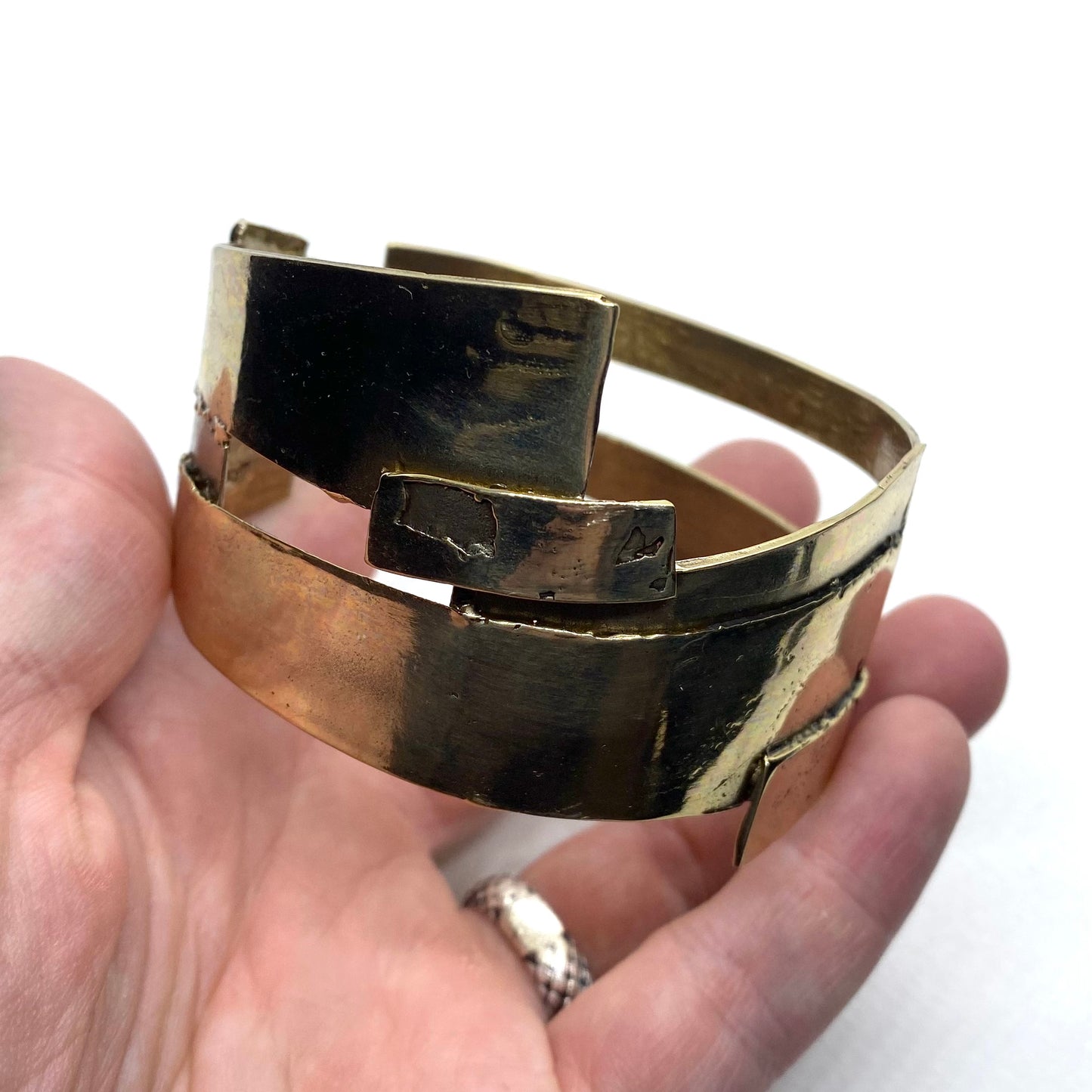 Bronze Brutalist Layer Bracelet