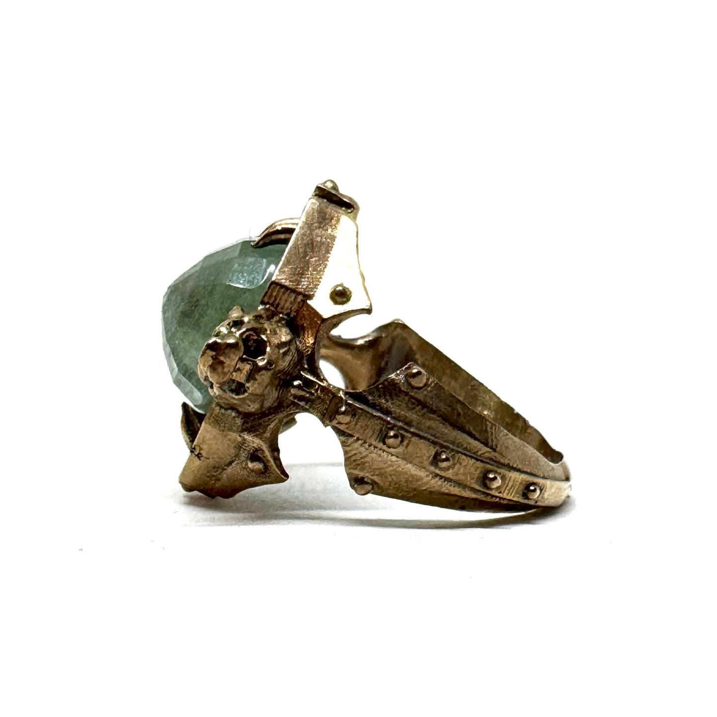 Citadel Ring with Aquamarine in Bronze