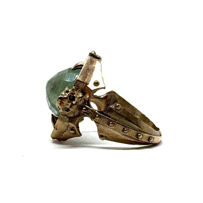 Citadel Ring with Aquamarine in Bronze