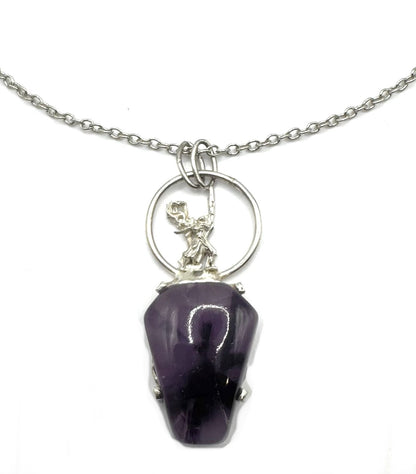 Knight’s Tale Amethyst Talisman Pendant In Sterling Silver