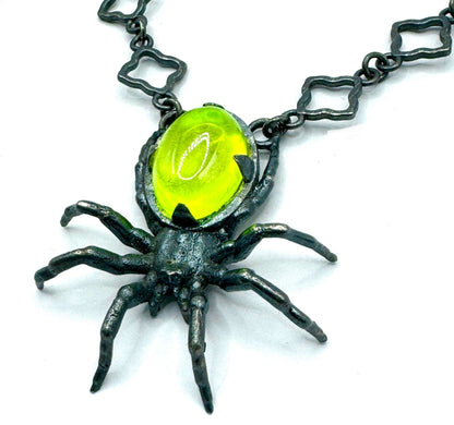 Neith’s Tomb LuAG Spider Serpent Necklace in Sterling Silver