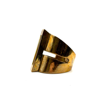 Brutalist Modern Ring in Bronze