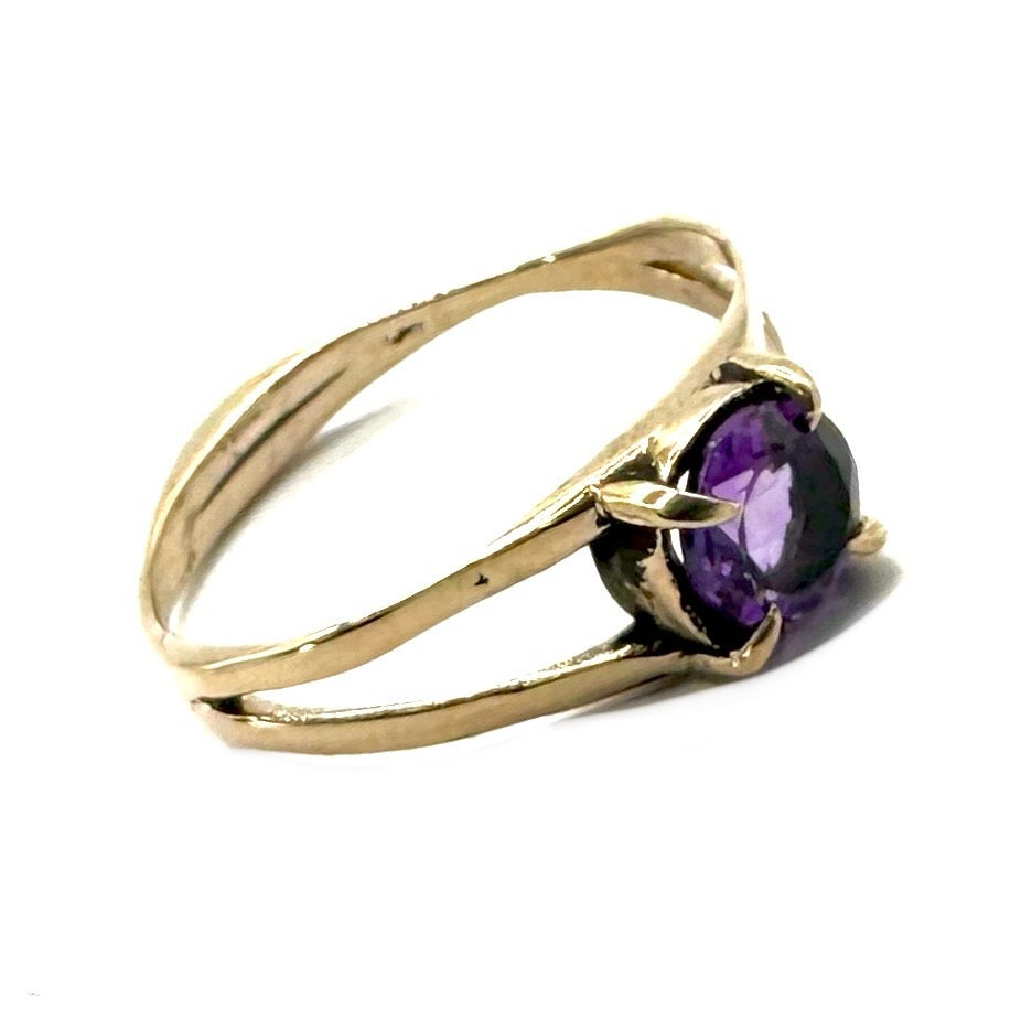 Amethyst Bronze Split Band Ring