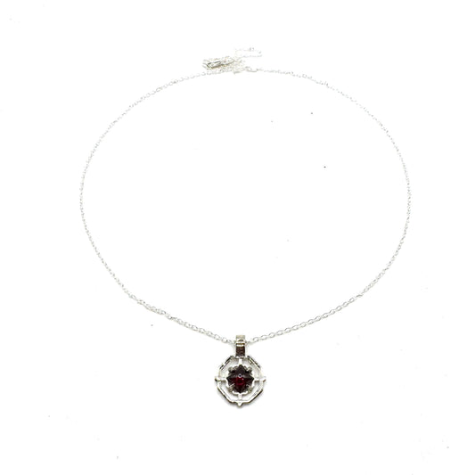 Sanctum Pendant In Garnet And White Bronze