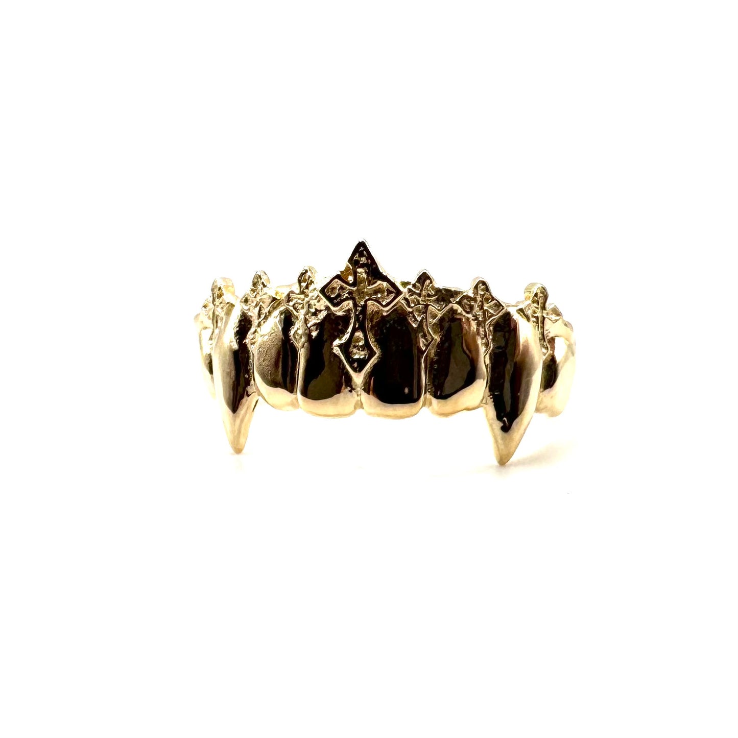 Vampire Fang Ring in 14k Gold