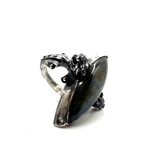 Citadel Ring With Talon Labradorite in Sterling Silver