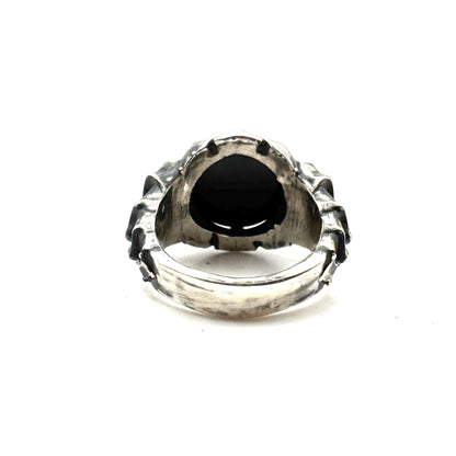 Lucifer Black Onyx Ring In Sterling Silver
