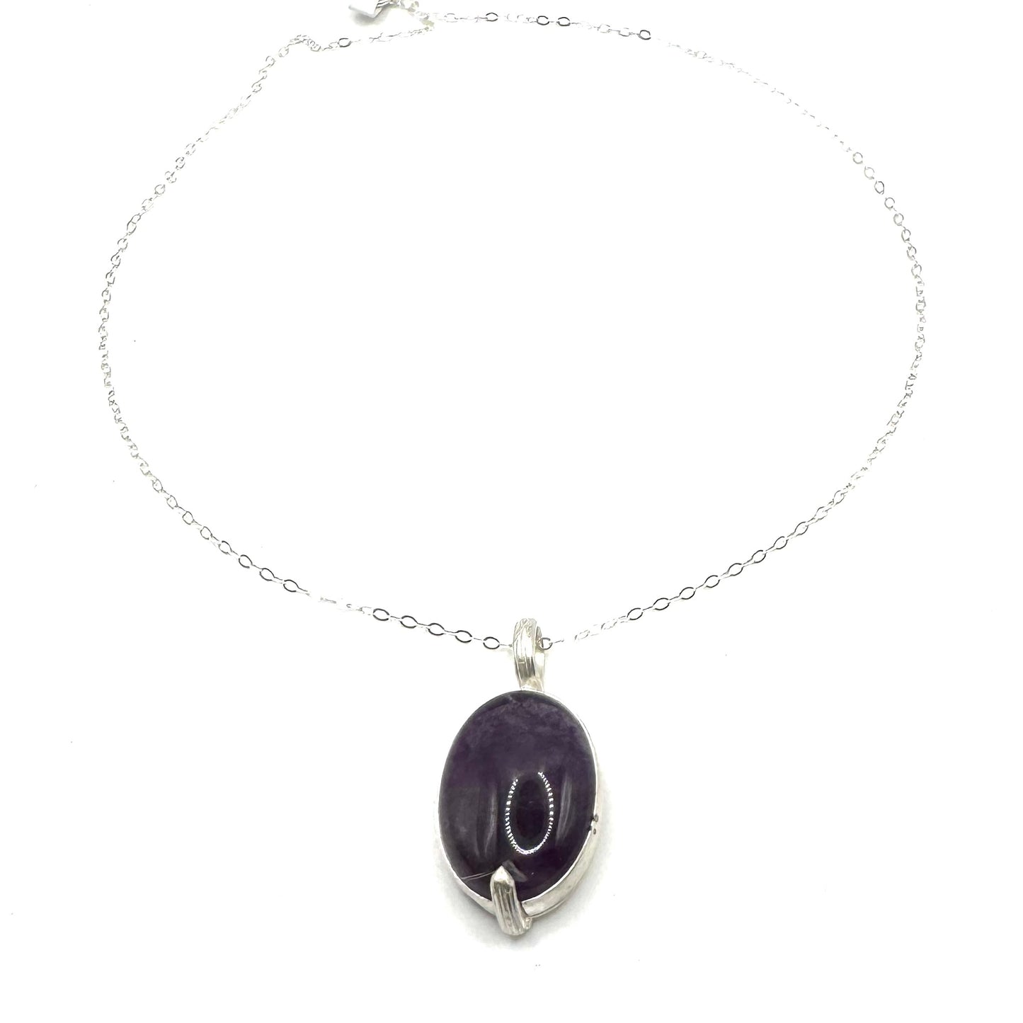 Amulet of Veiled Divinity in Sterling and Amethyst