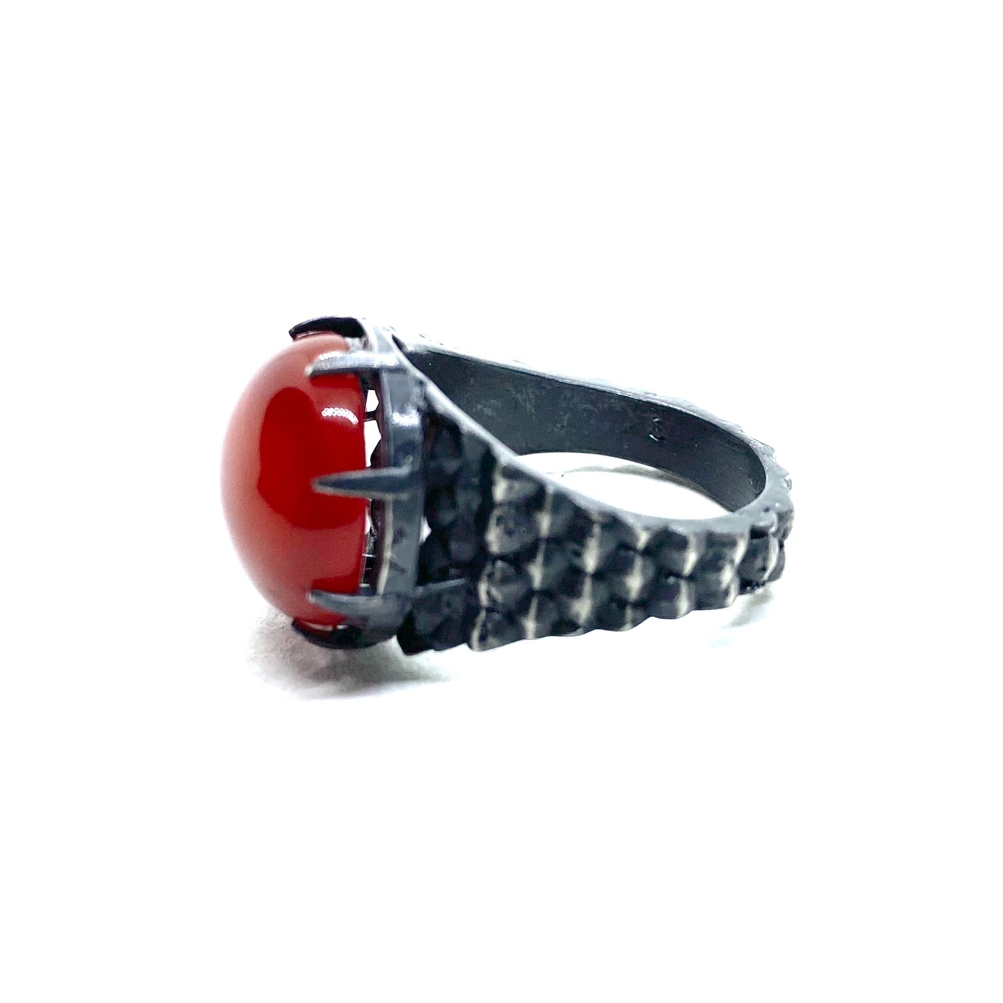Dragon’s Claw Ring with Carnelian in Sterling Silver