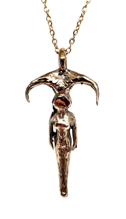 Lilith Witch Goddess Necklace Large sis in Bronze
