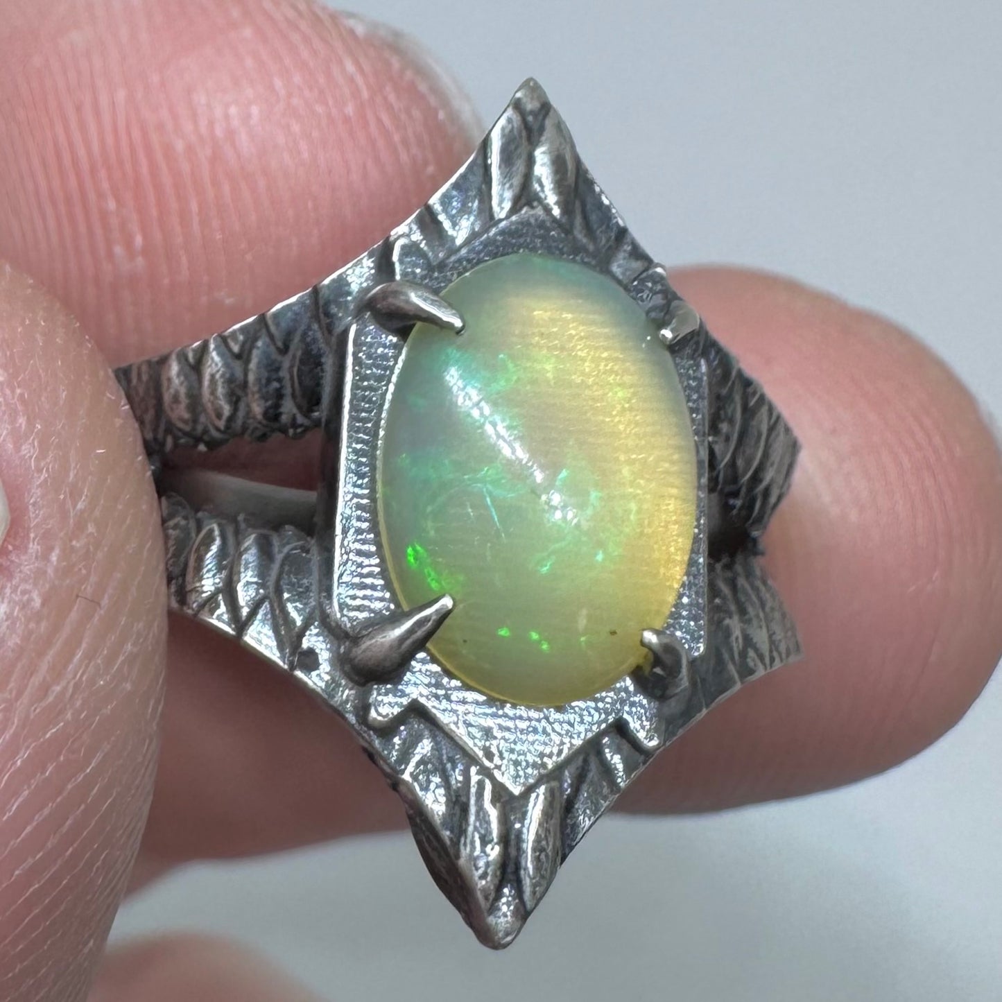 Serpent’s Bite Ring Opal in Sterling Silver