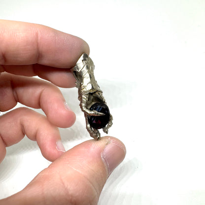 Abaddon Small Bronze Pendant Garnet and Onyx