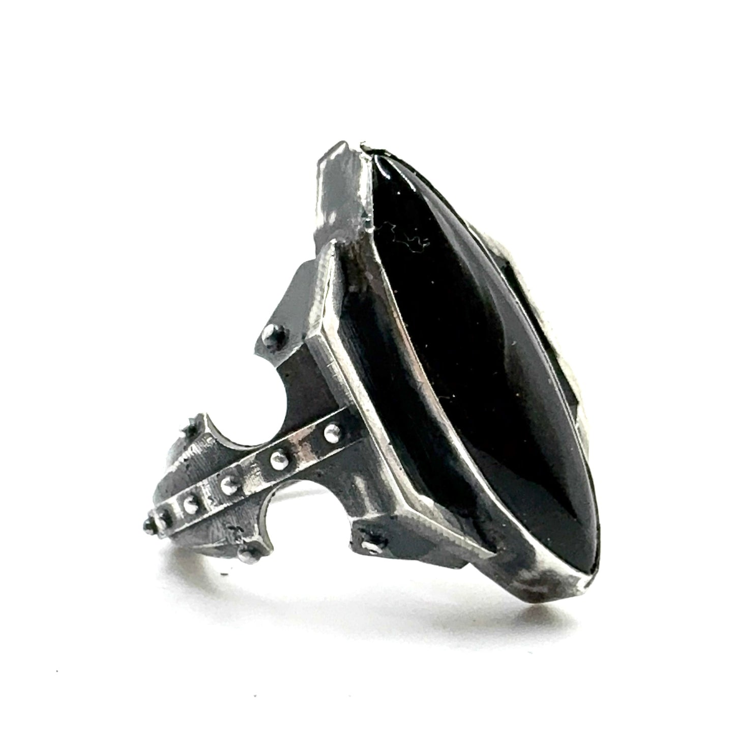 Citadel Ring With Talon Onyx in Sterling Silver