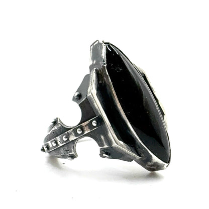 Citadel Ring With Talon Onyx in Sterling Silver