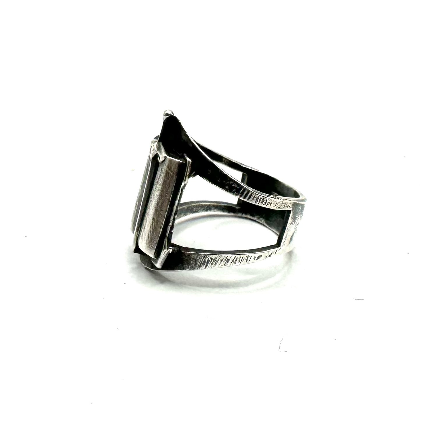 Midi Shadowblade Grimoire Ring In Sterling Silver