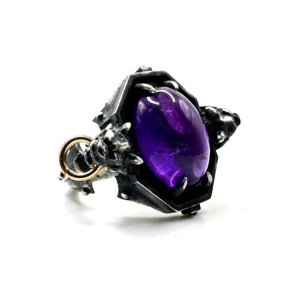 The Sentinel Ring With Amethyst In Sterling SIlver