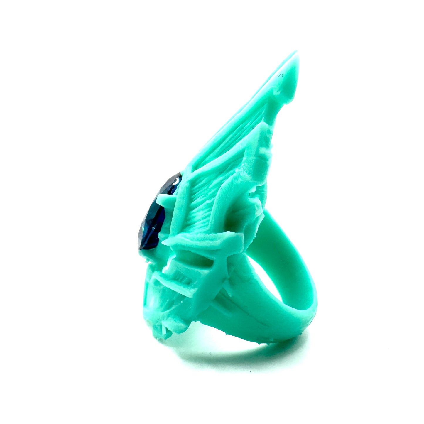 TO BE CAST - Viking Shield Ring With Blue Color Change Spinel In sterling Silver