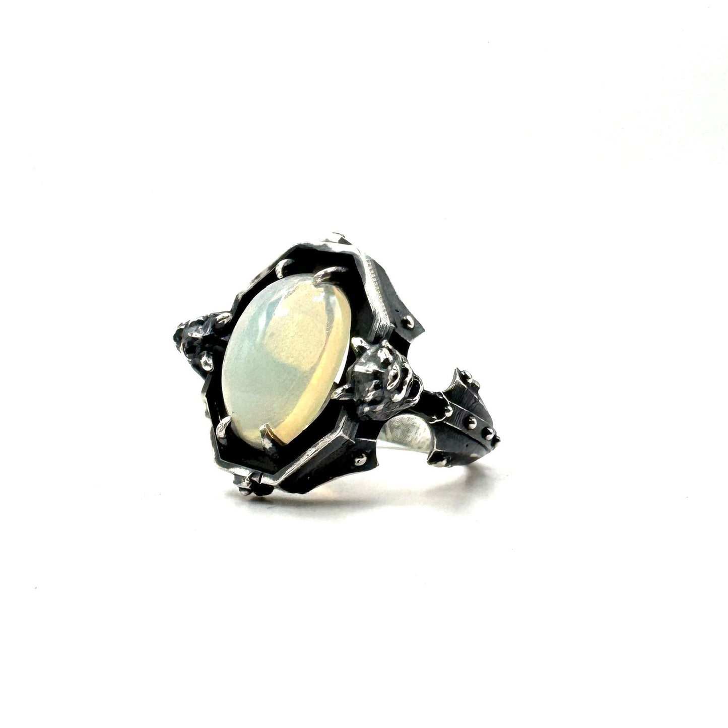 Opal Gargoyle Sanctum Ring In sterling silver