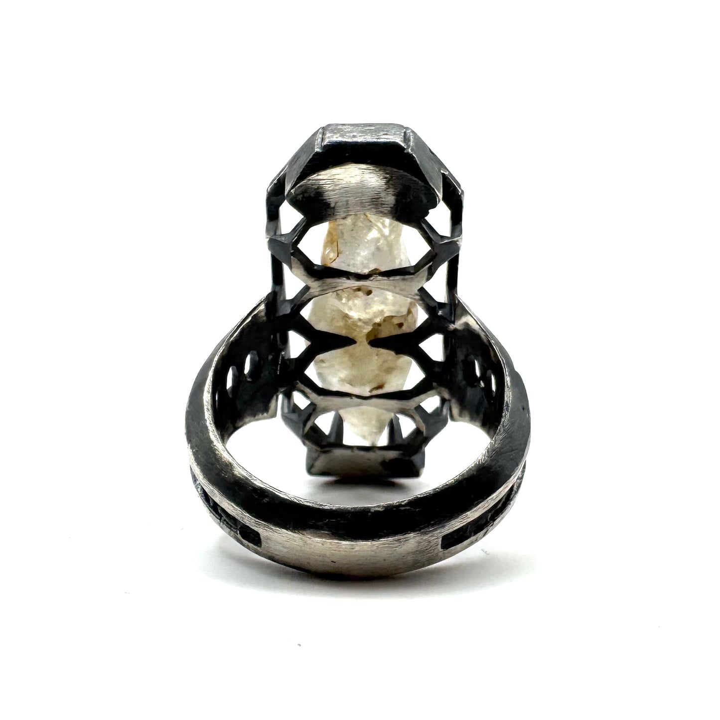 Ancient Origins Ring - Raw White Sapphire Ring in Sterling Silver
