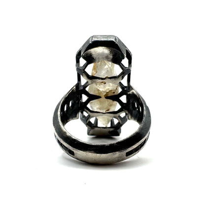 Ancient Origins Ring - Raw White Sapphire Ring in Sterling Silver