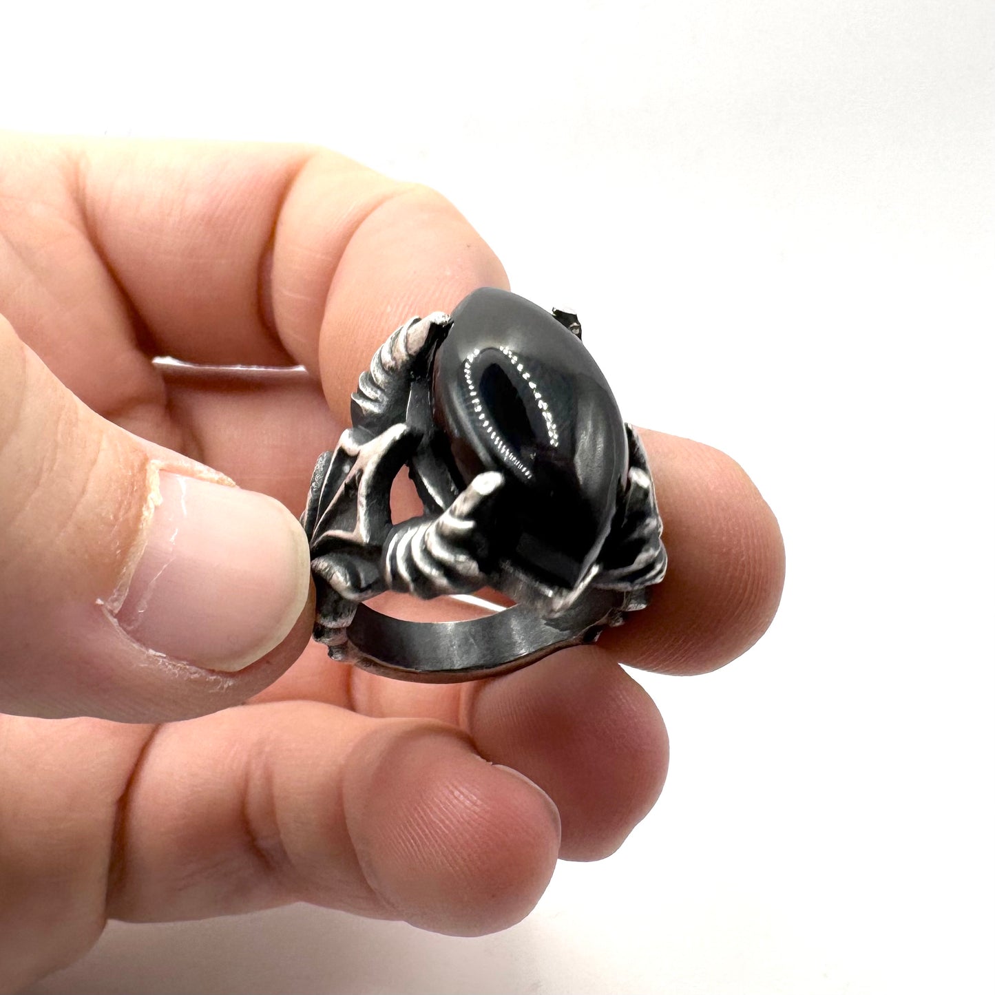 PREORDER - Abaddon Ring With Black Onyx In Sterling SIlver
