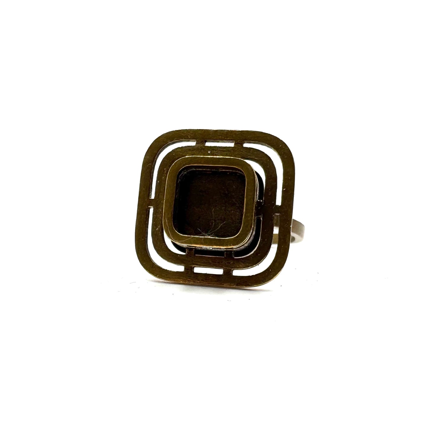 Brutalist Modern Ring in Bronze