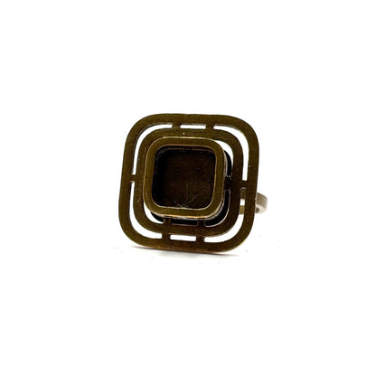 Brutalist Modern Ring in Bronze