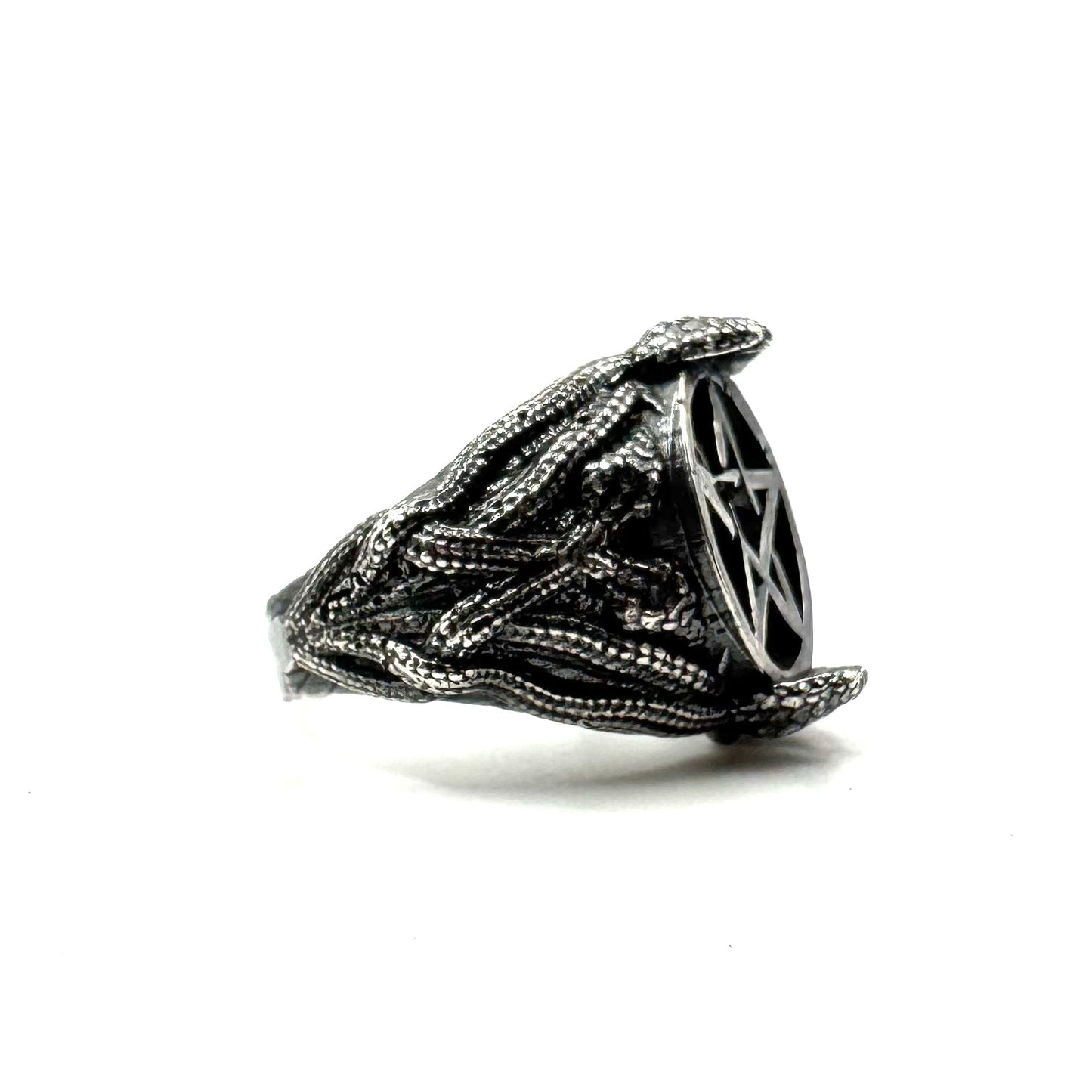 Medusa Pentacle Ring in Sterling Silver