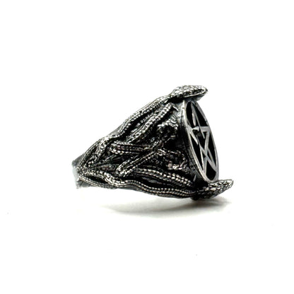 Medusa Pentacle Ring in Sterling Silver