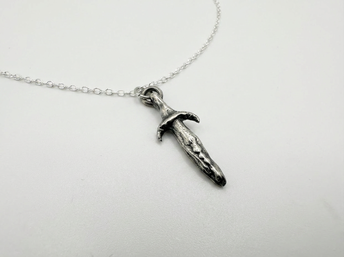The Sword of Damocles Pendant in Sterling Silver