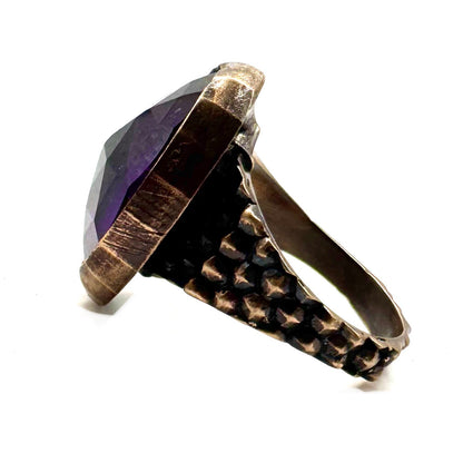 Serpent’s Lair Ring with Amethyst in Sterling Silver