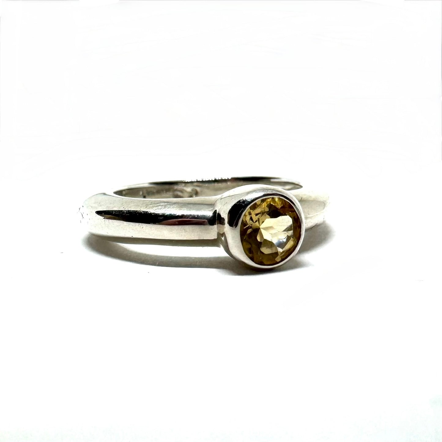 Citrine Brutalist Ring In Sterling Silver