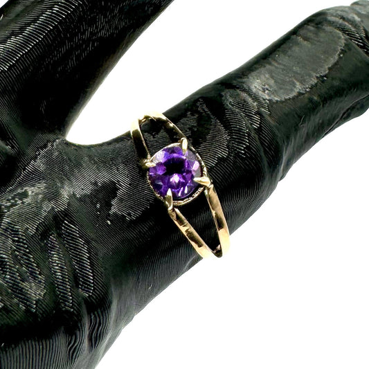 Amethyst Bronze Split Band Ring