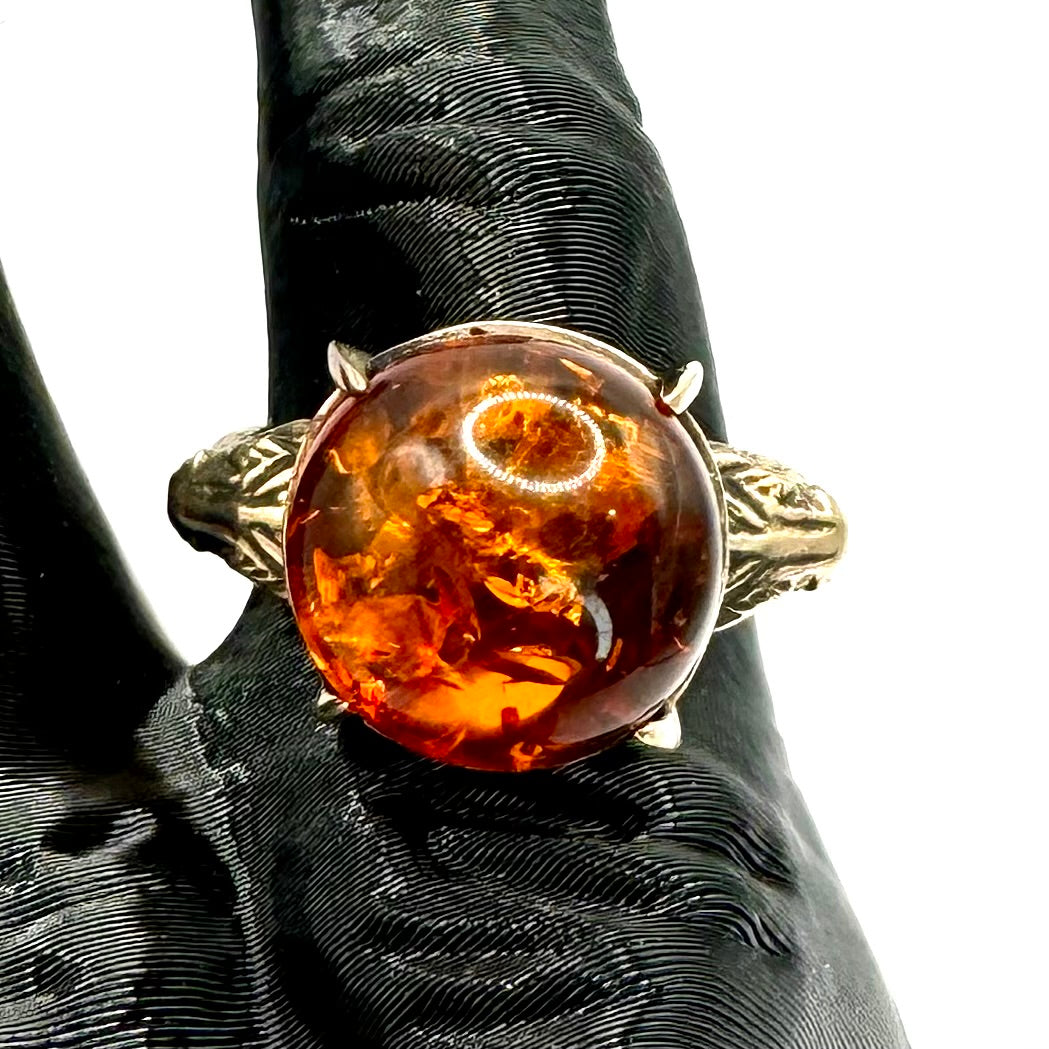 Cleopatra’s End Ring Amber in Bronze