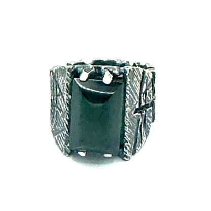 Revenant’s Revival Brutalist Ring with Tourmaline in Sterling Silver