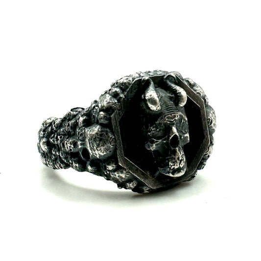 Infernal Wrath Wax Seal Ring in Sterling Silver