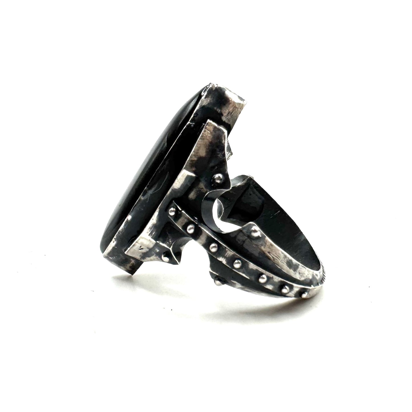 Citadel Ring With Talon Onyx in Sterling Silver