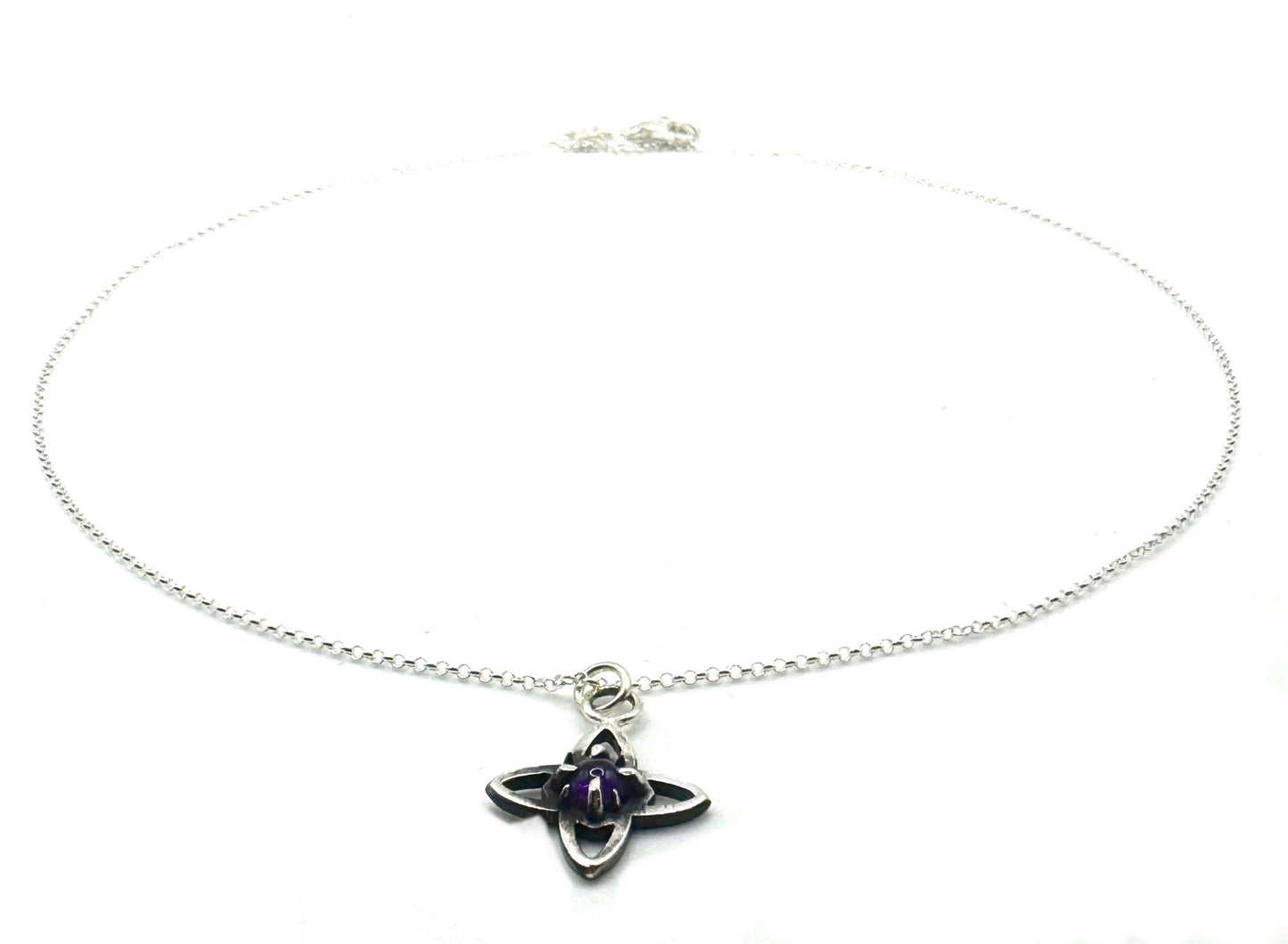 Destiny Necklace In Sterling Silver With Amethyst