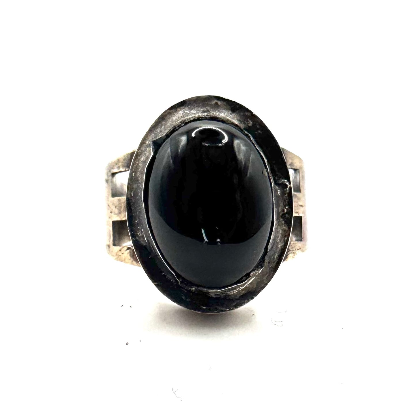 Oracle's Boon With Onyx Brutalist Ring