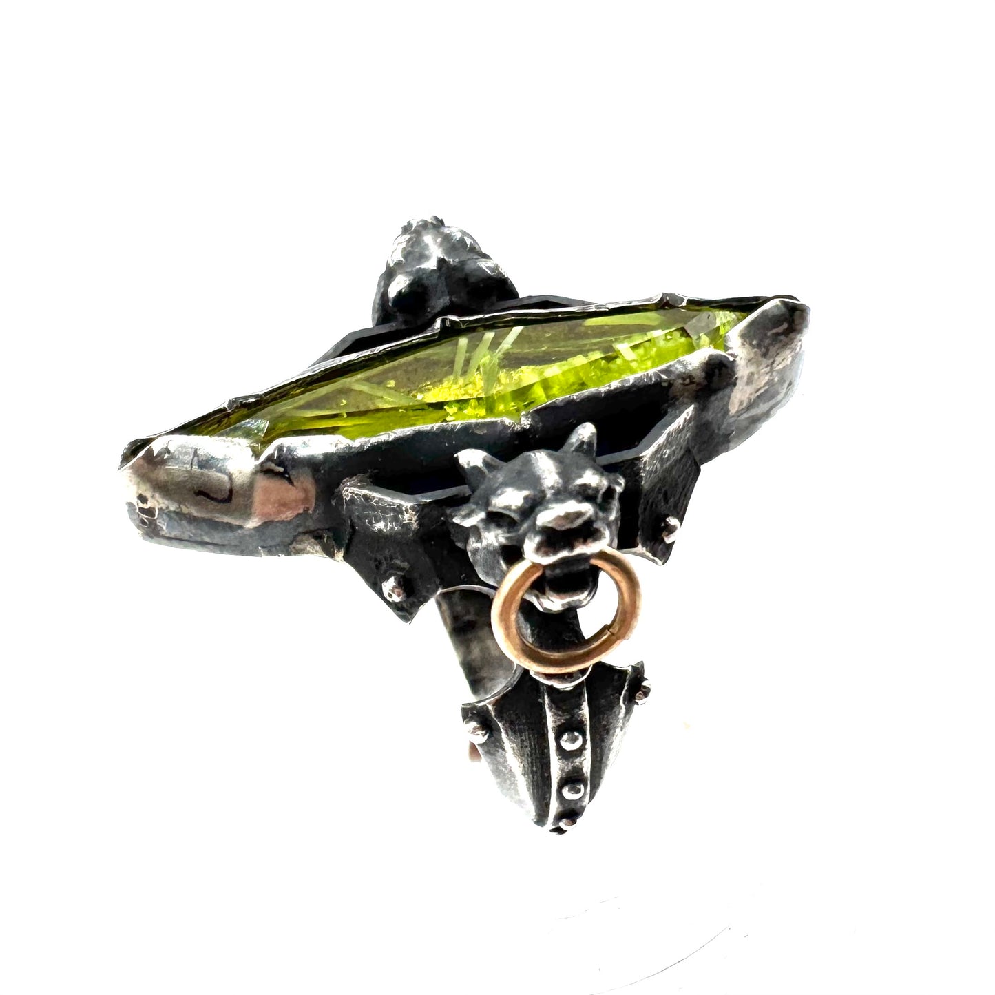 Citadel Ring With Talon Bridewell and 23k gold leaf in Sterling Silver