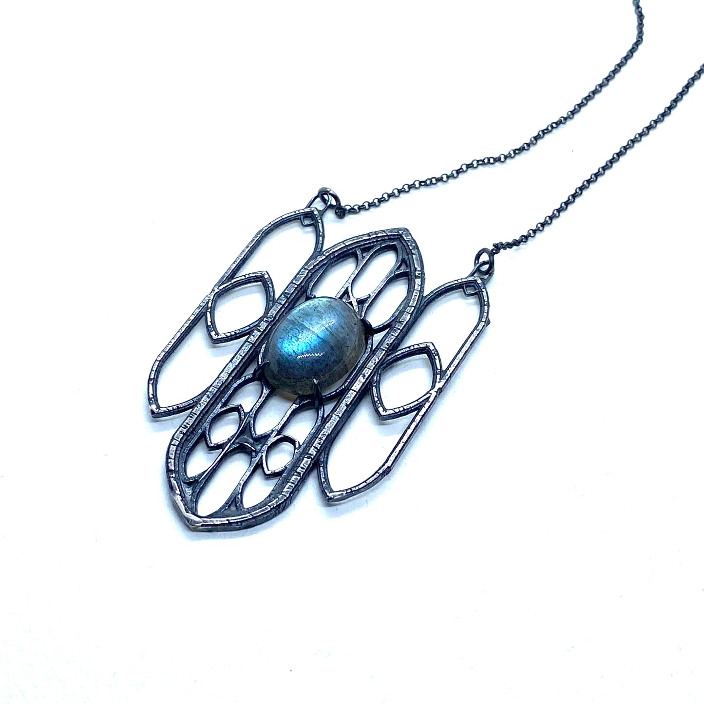 Labradorite Cathedral Necklace Sterling Silver