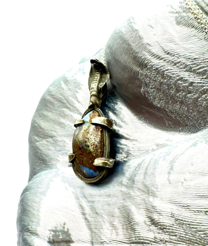 Wadjet’s Helm Cobra Boulder Opal Pendant Sterling Silver